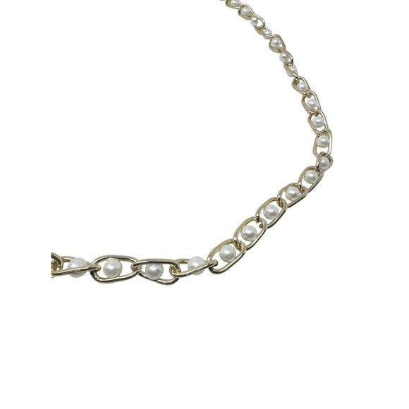Y2K Vintage Gold Pearl Chain Link Belt – Dainty Oval Mariner Style Adjustable main image 7